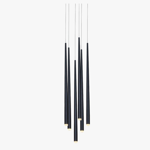 6 - Light Matte Black LED Pendant Light