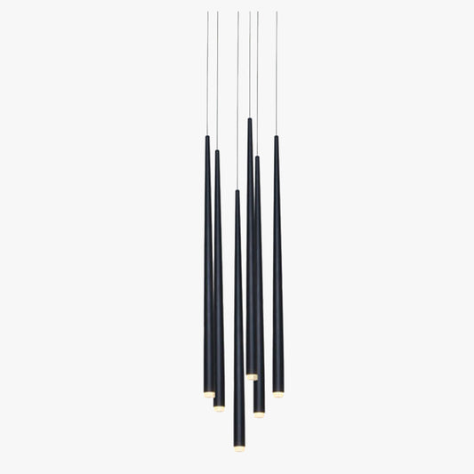 6 - Light Matte Black LED Pendant Light