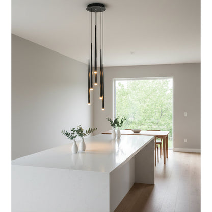 6 - Light Matte Black LED Pendant