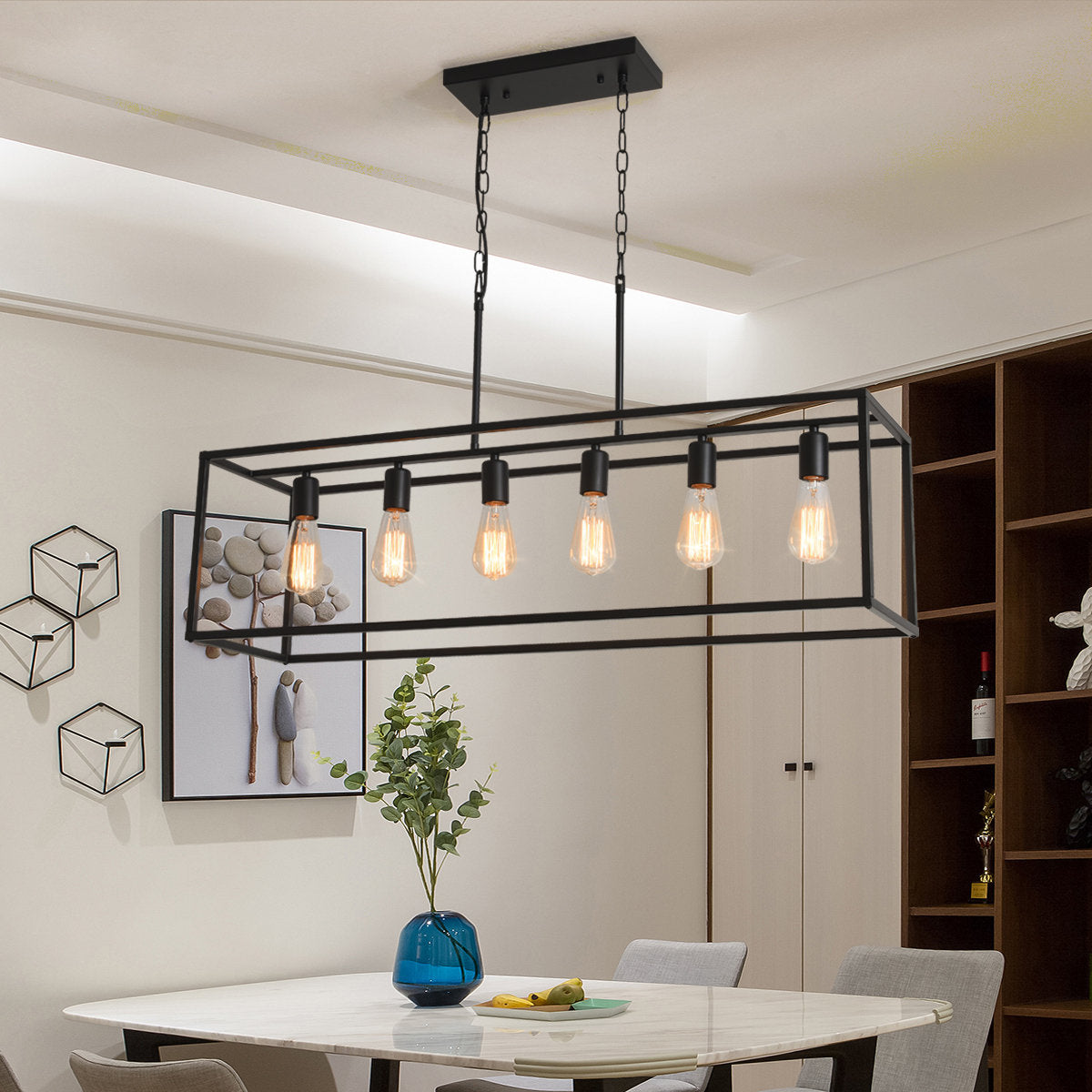 Billal 6 - Light Black Kitchen Island Pendant
