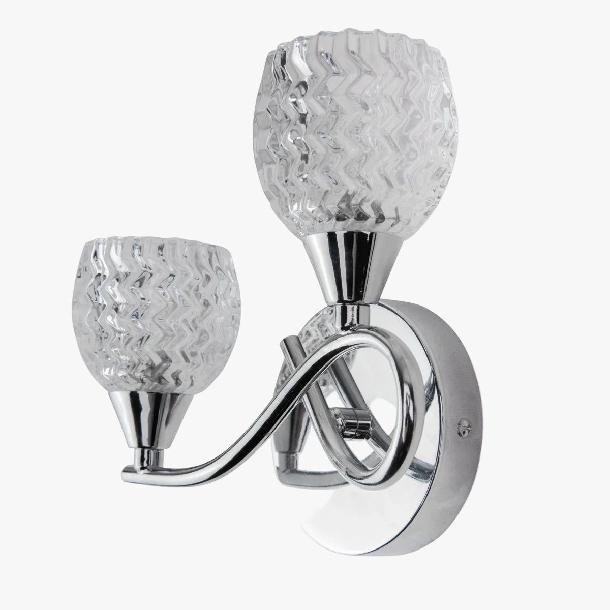 Burroughs 2-Light Dimmable Cut Glass Chrome Flush Mounted Sconce Wall Light