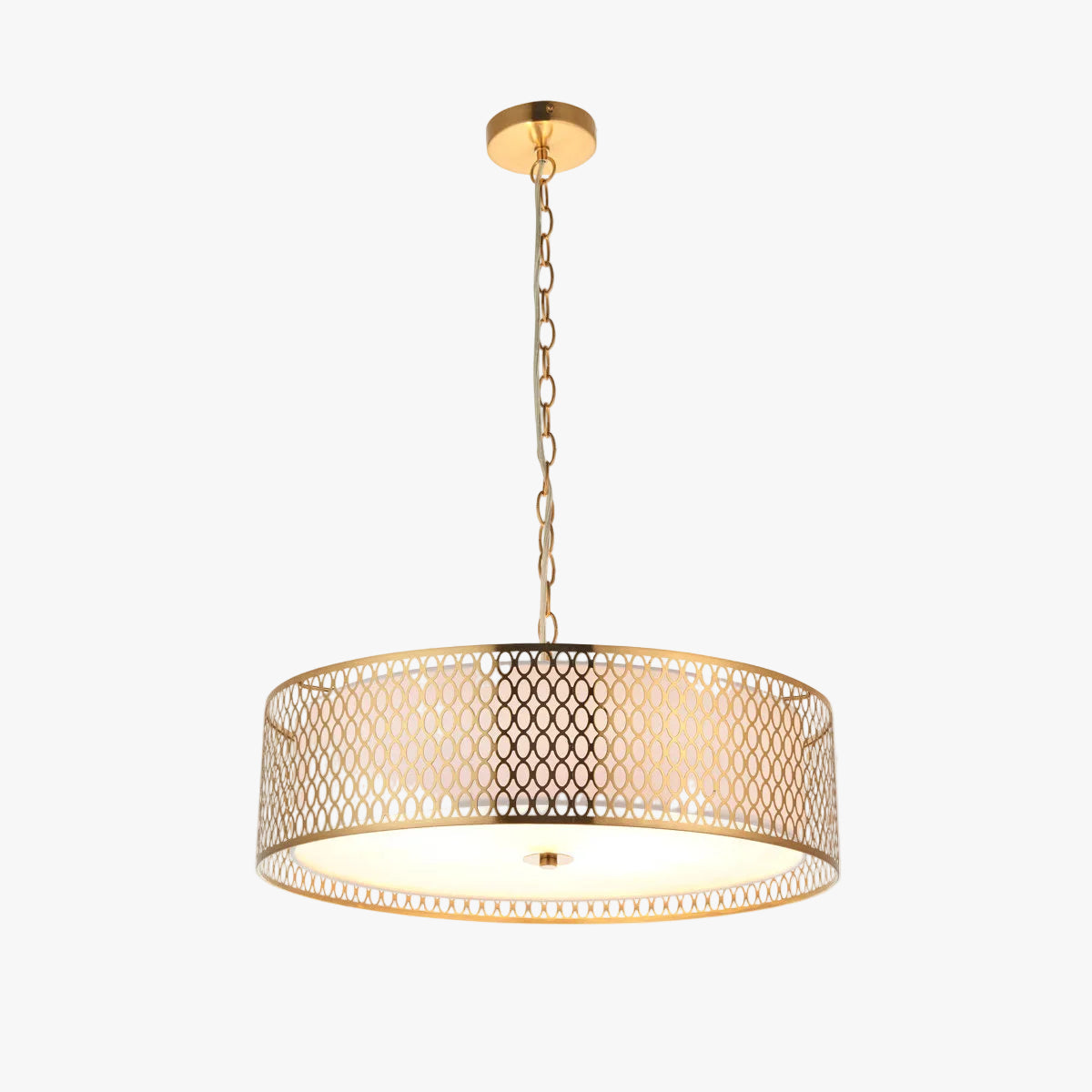Erika 1 - Light Gold Drum Pendant