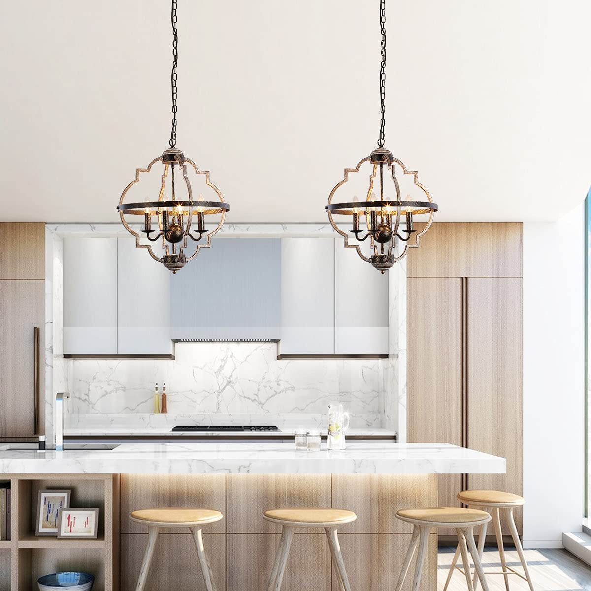 Lentz 4 - Light Brown/Black Pendant