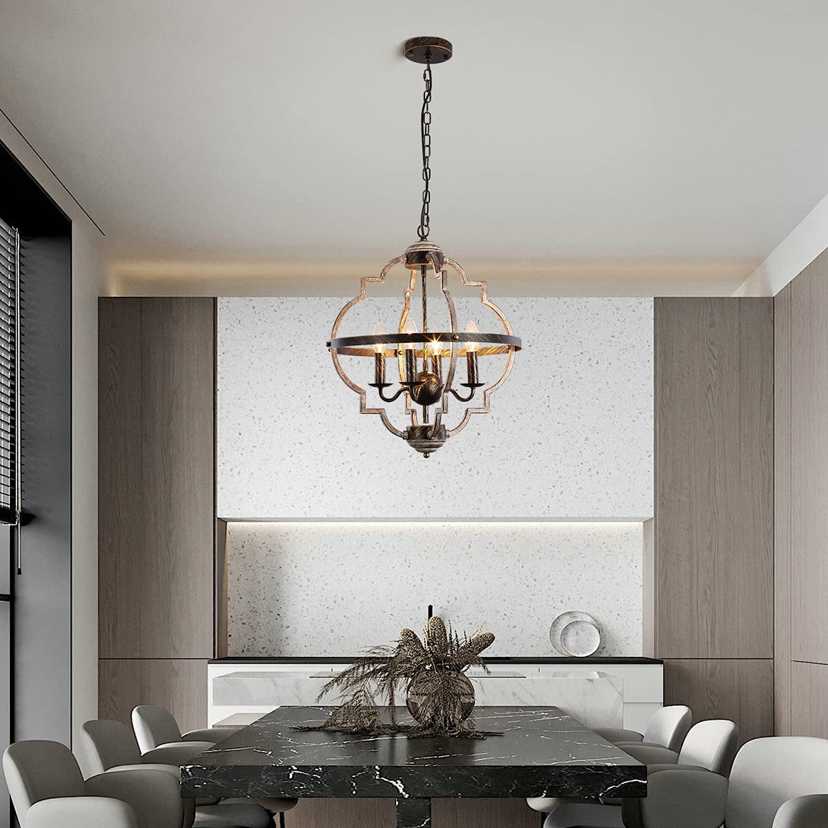 Lentz 4 - Light Brown/Black Pendant