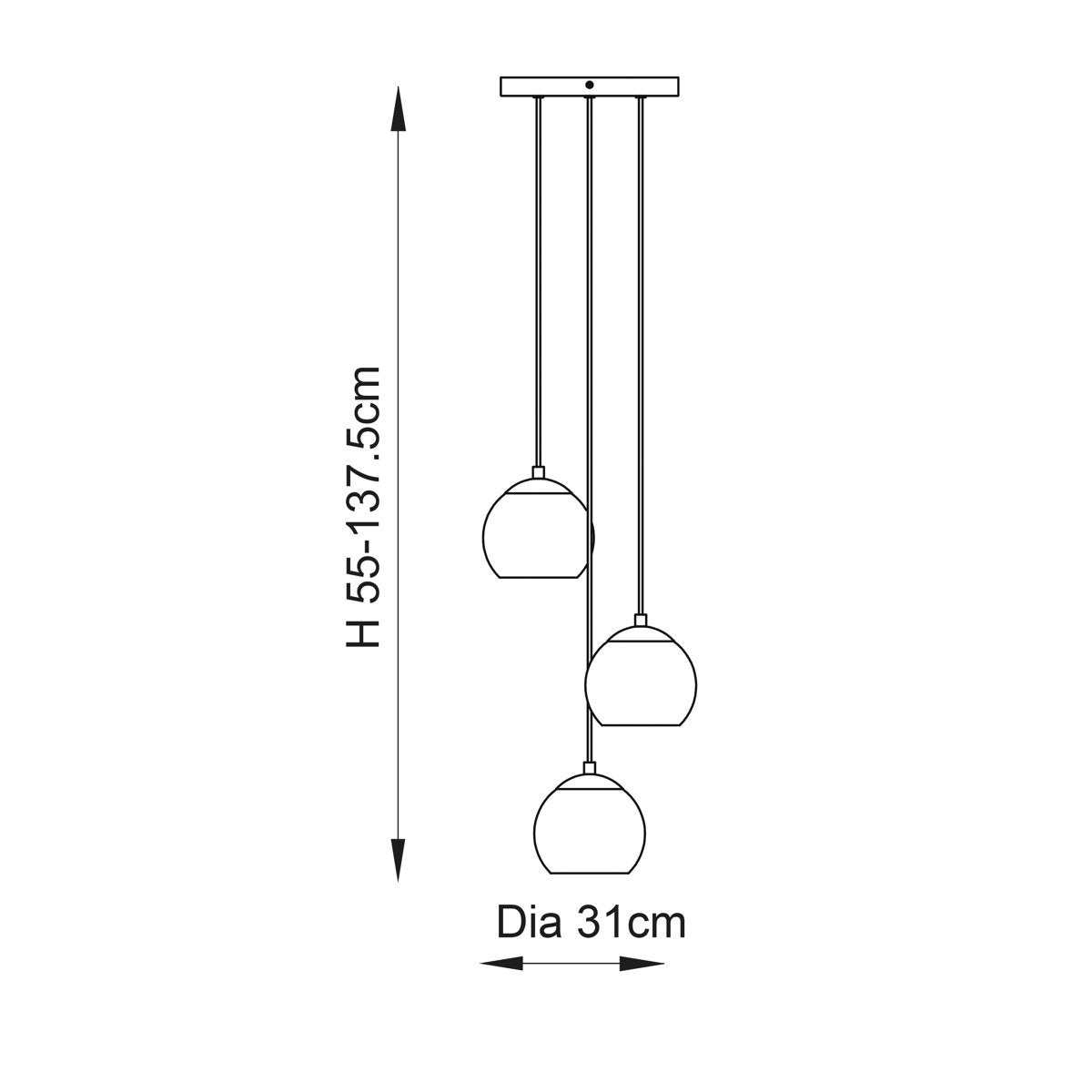 Litchford 3-Light Cluster Pendant - Detail