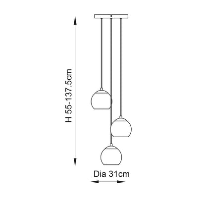 Litchford 3-Light Cluster Pendant - Detail