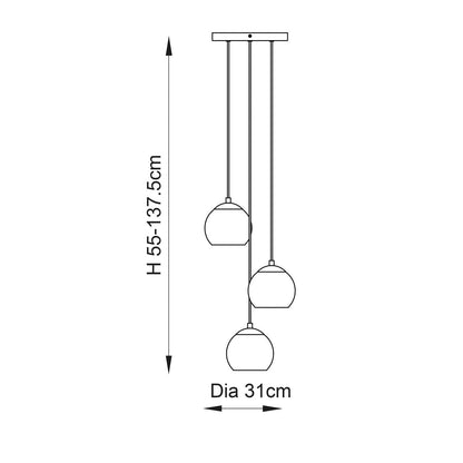 Litbub - Light Cluster Pendant Light - Glass Detail